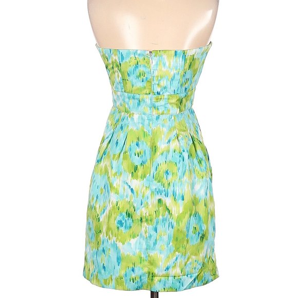 Walter by Walter Baker Casual Mini Dress GreenBlueWhite Strapless Sz S #501 - Picture 2 of 2